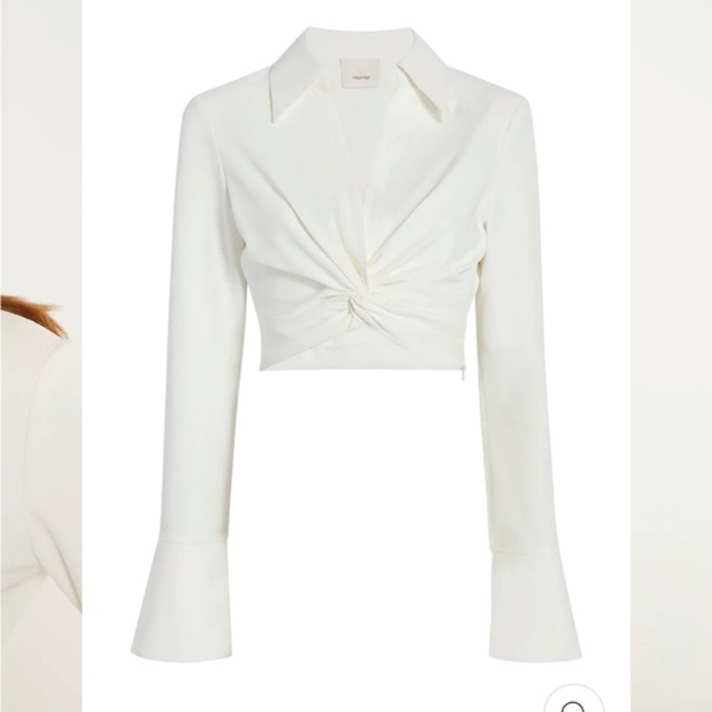 NWOT Cinq a Sept Cropped Mckenna Top in Ivory, XS